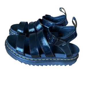 Dr. Marten's Blaire Black Patent Leather Sandals